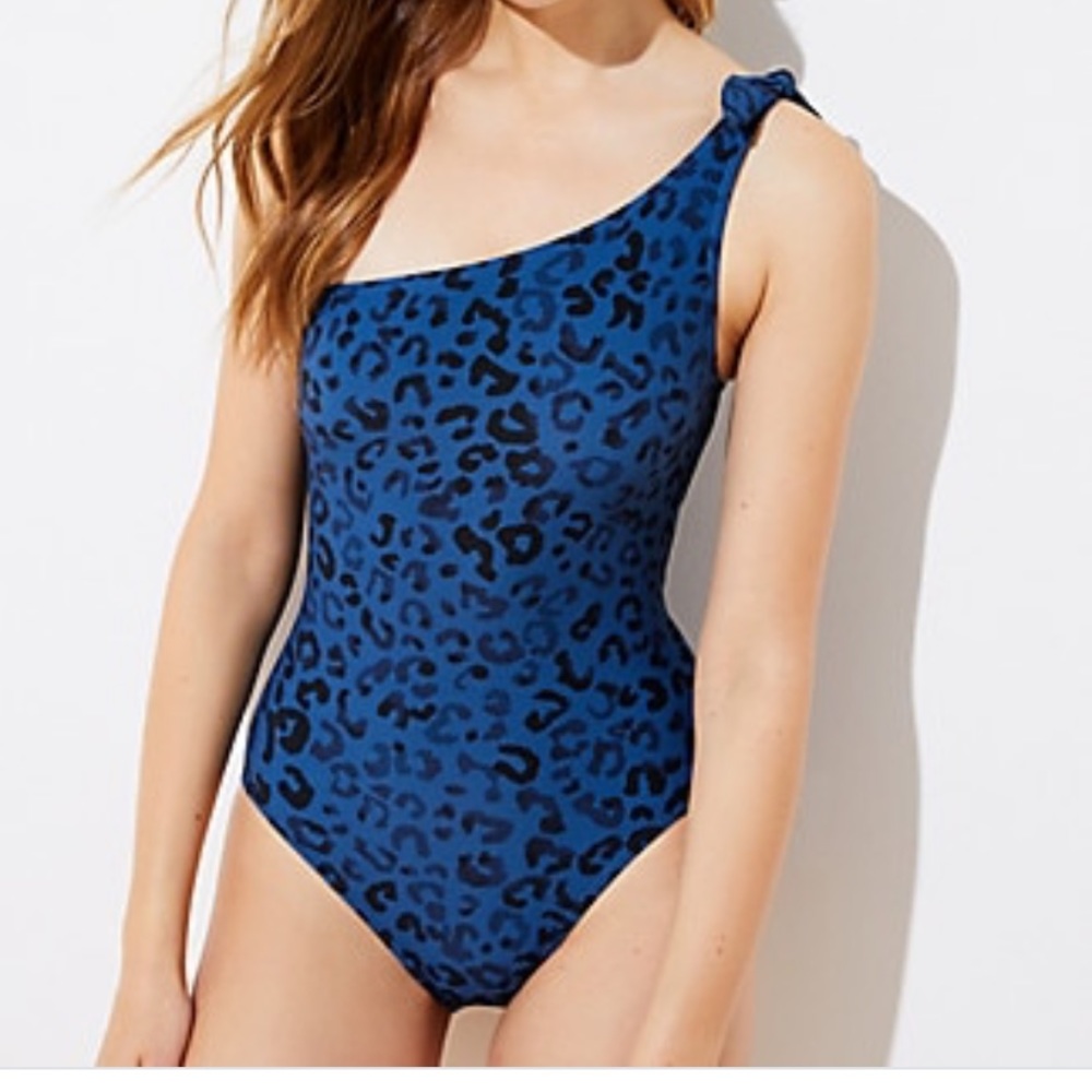 Loft leopard print shoulder tie suit xs NEW